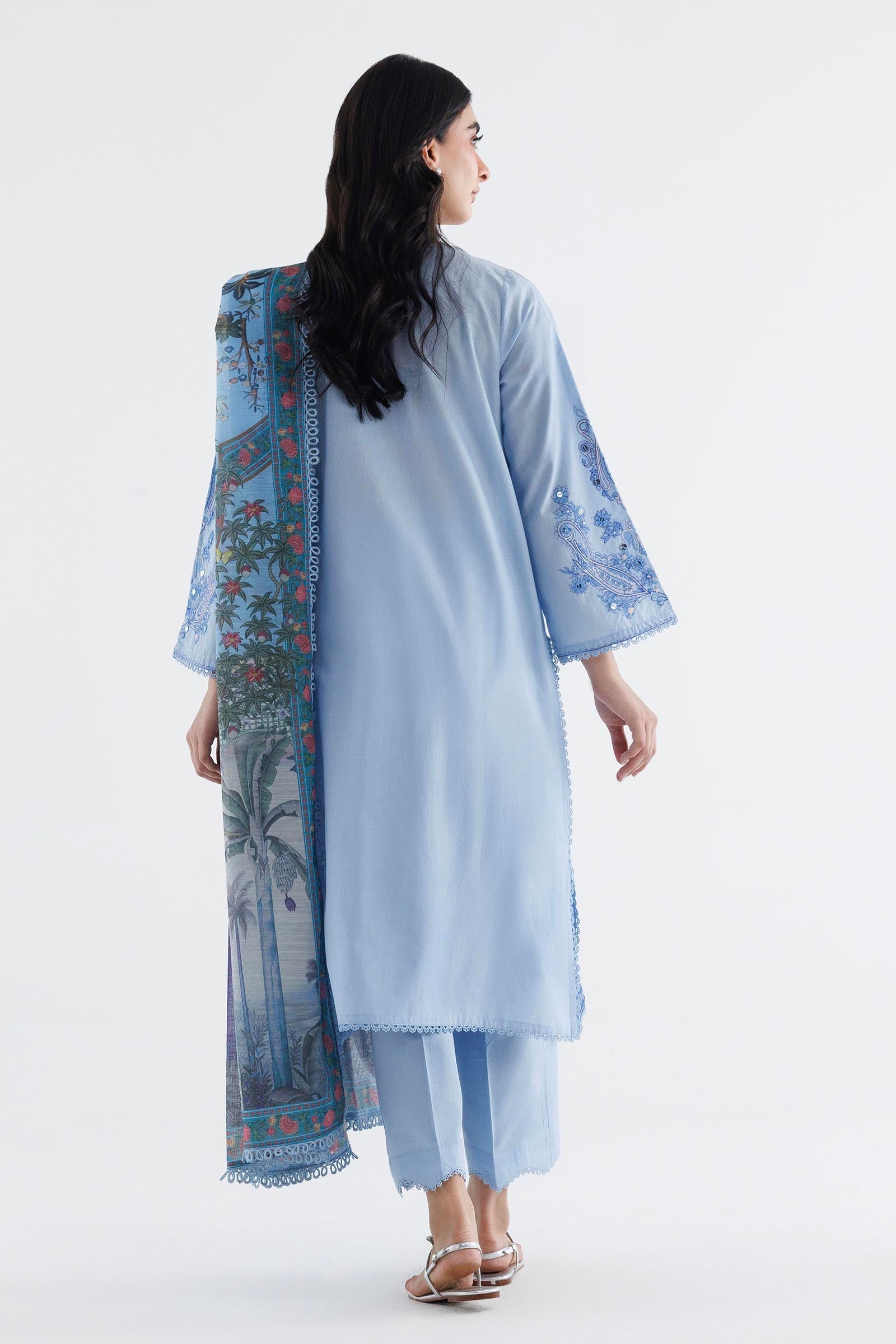 Stitched Embroidered Cambric Suit