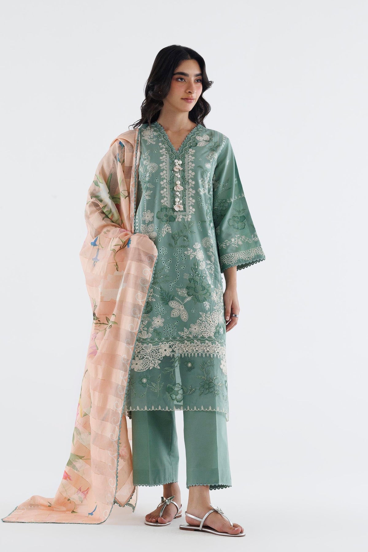 Stitched Embroidered Cambric Suit