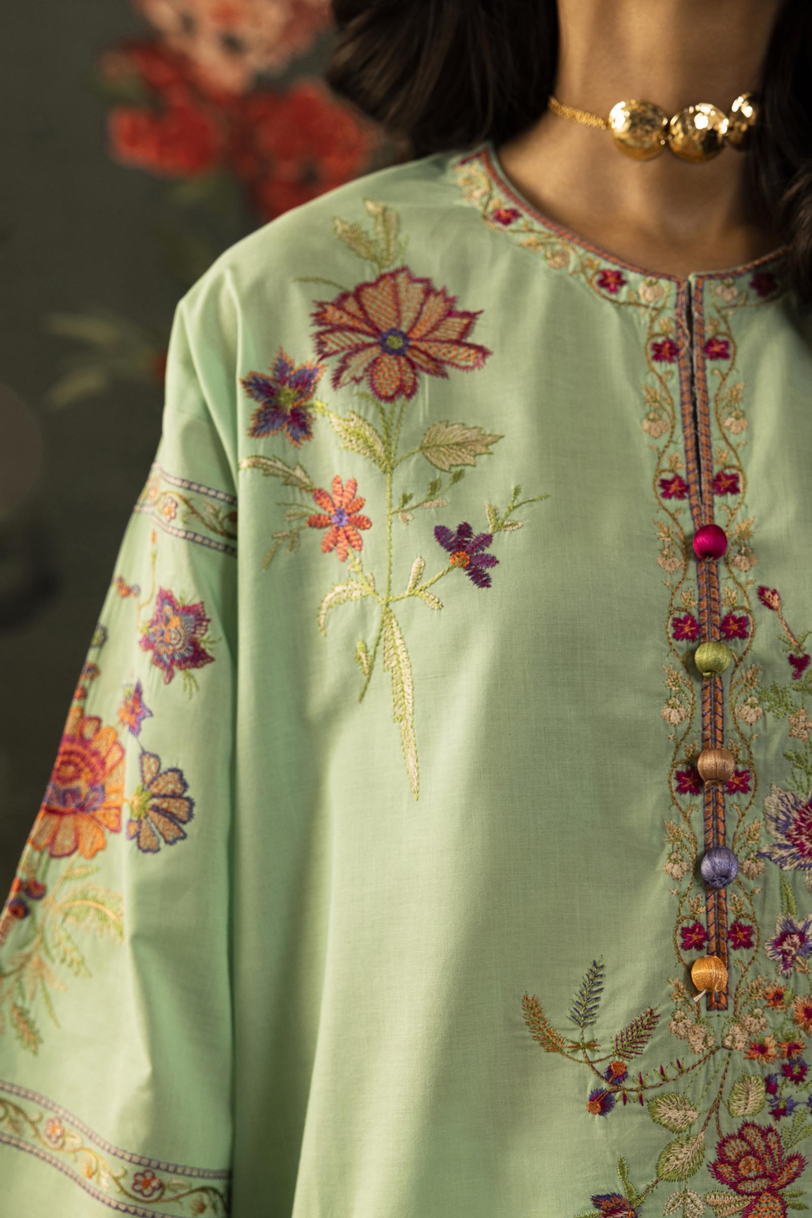 Stitched Embroidered Lawn Shirt + Shalwar