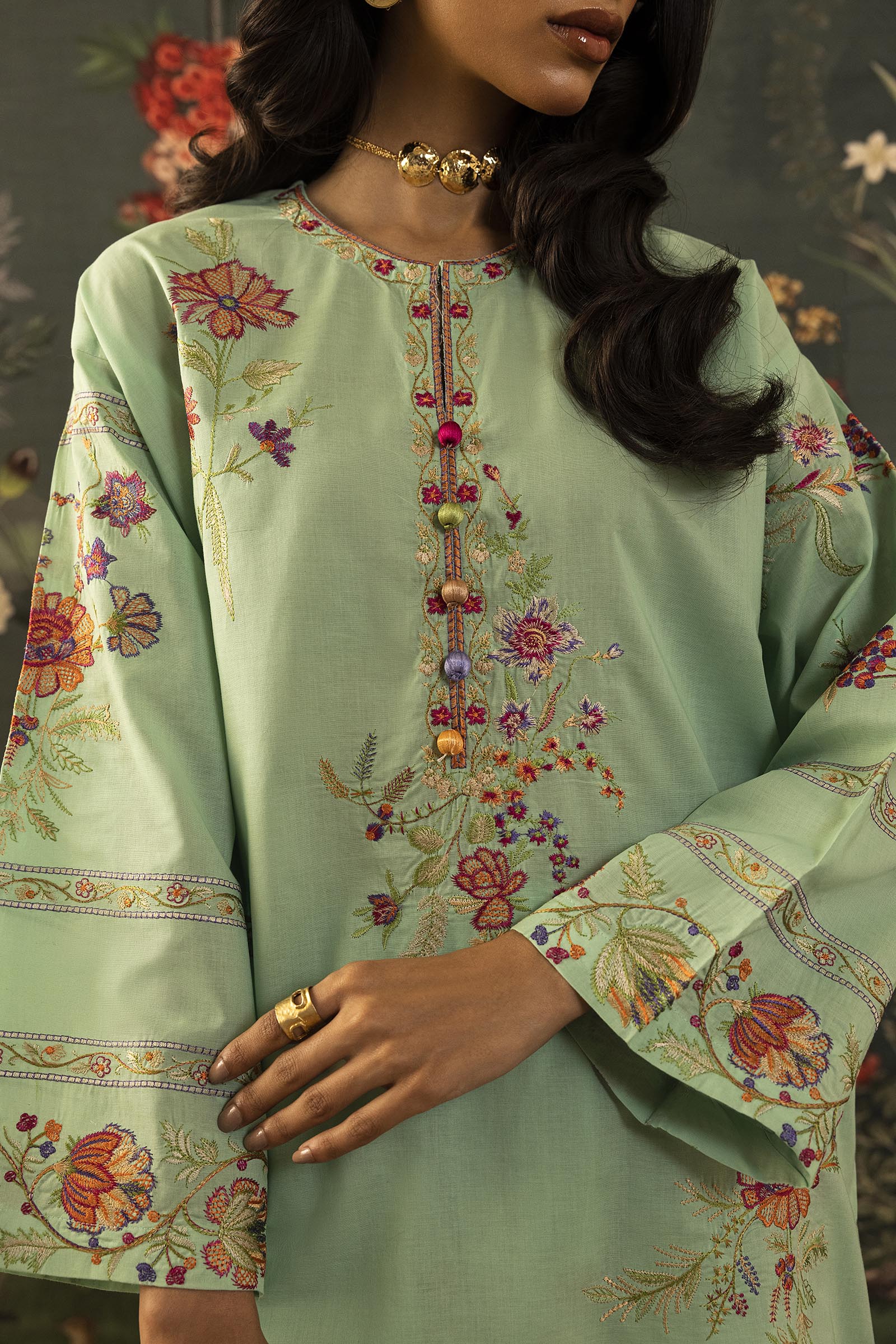 Stitched Embroidered Lawn Shirt + Shalwar