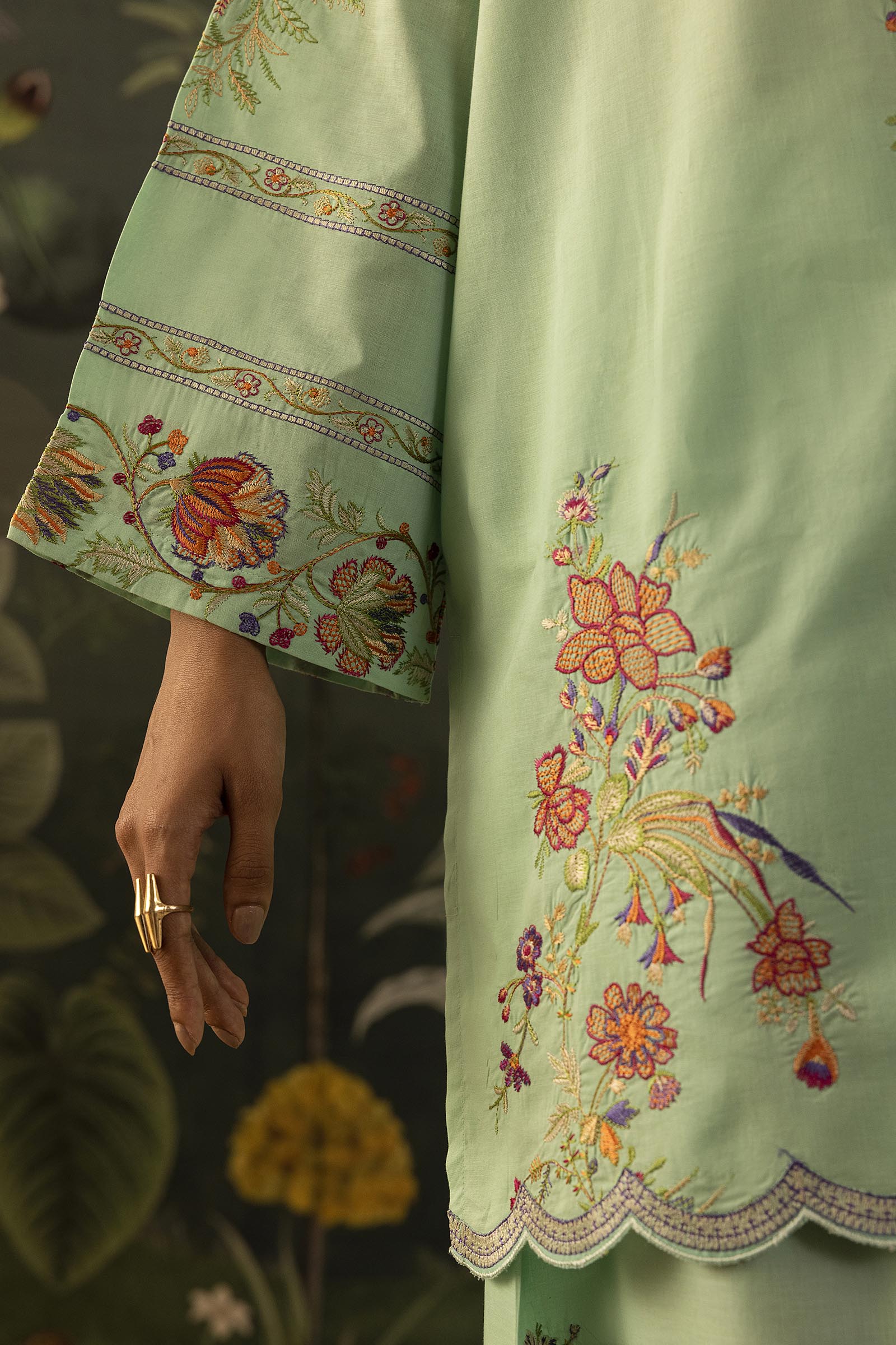 Stitched Embroidered Lawn Shirt + Shalwar