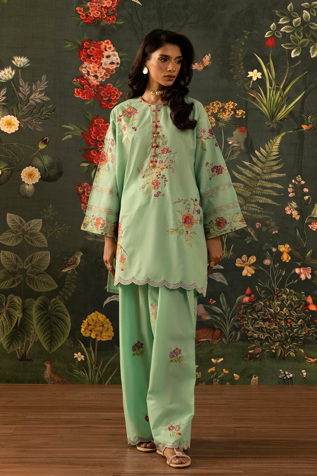 Stitched Embroidered Lawn Shirt + Shalwar
