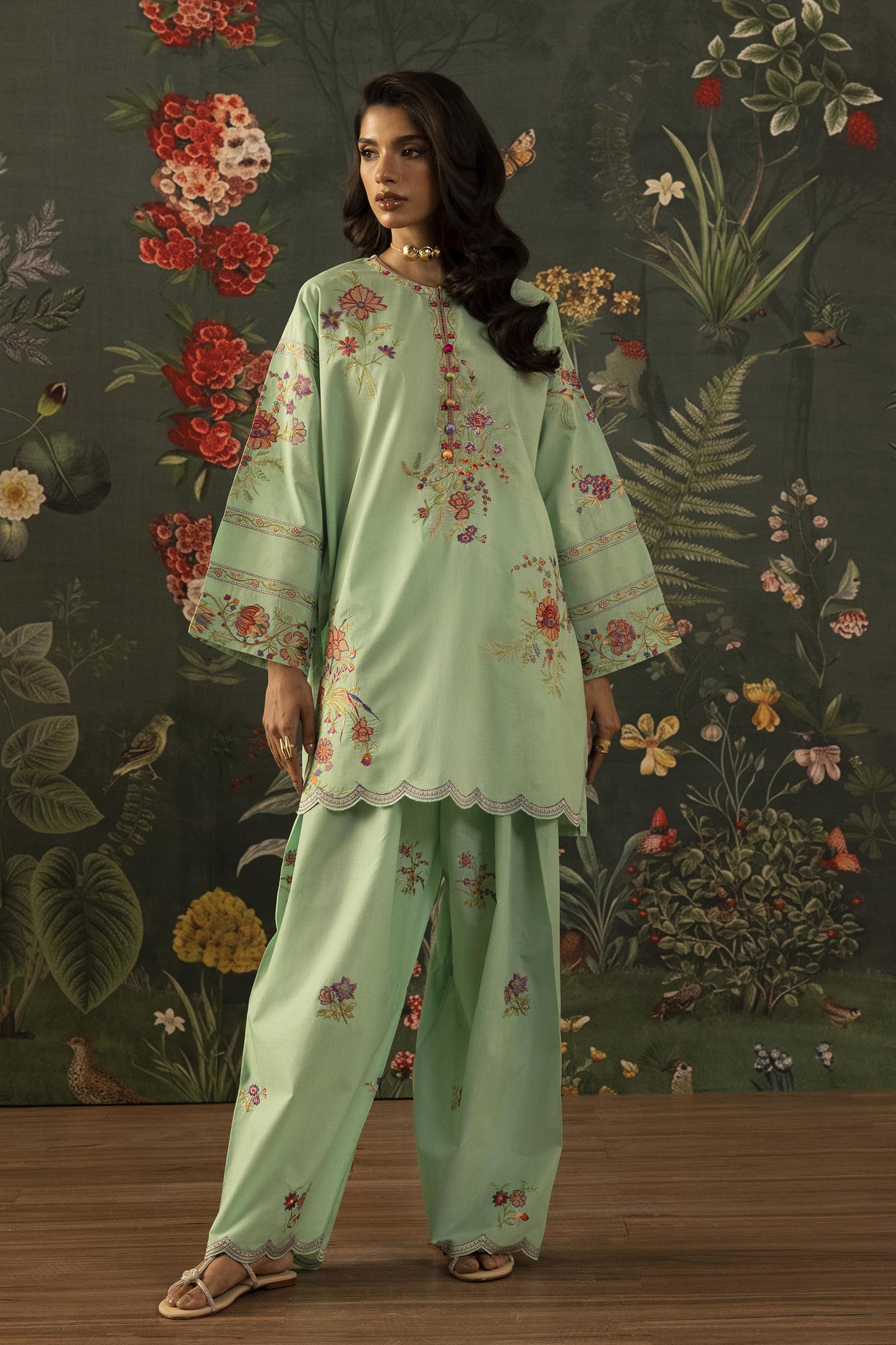 Stitched Embroidered Lawn Shirt + Shalwar