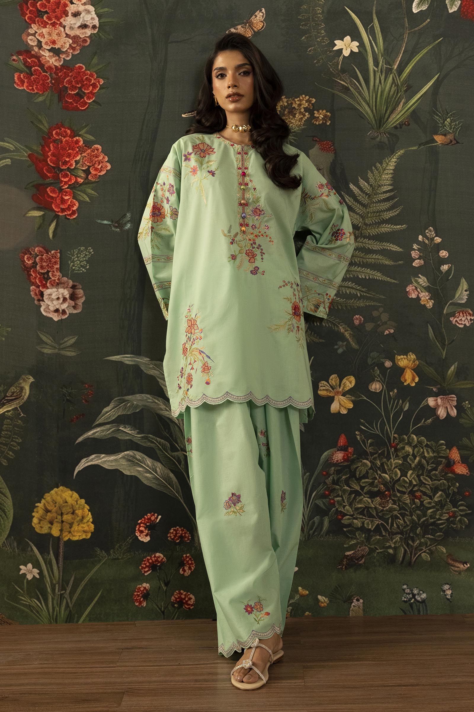 Stitched Embroidered Lawn Shirt + Shalwar