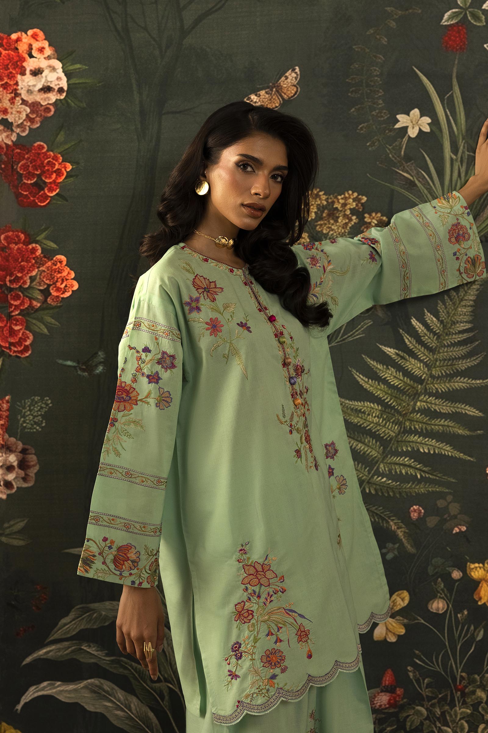 Stitched Embroidered Lawn Shirt + Shalwar