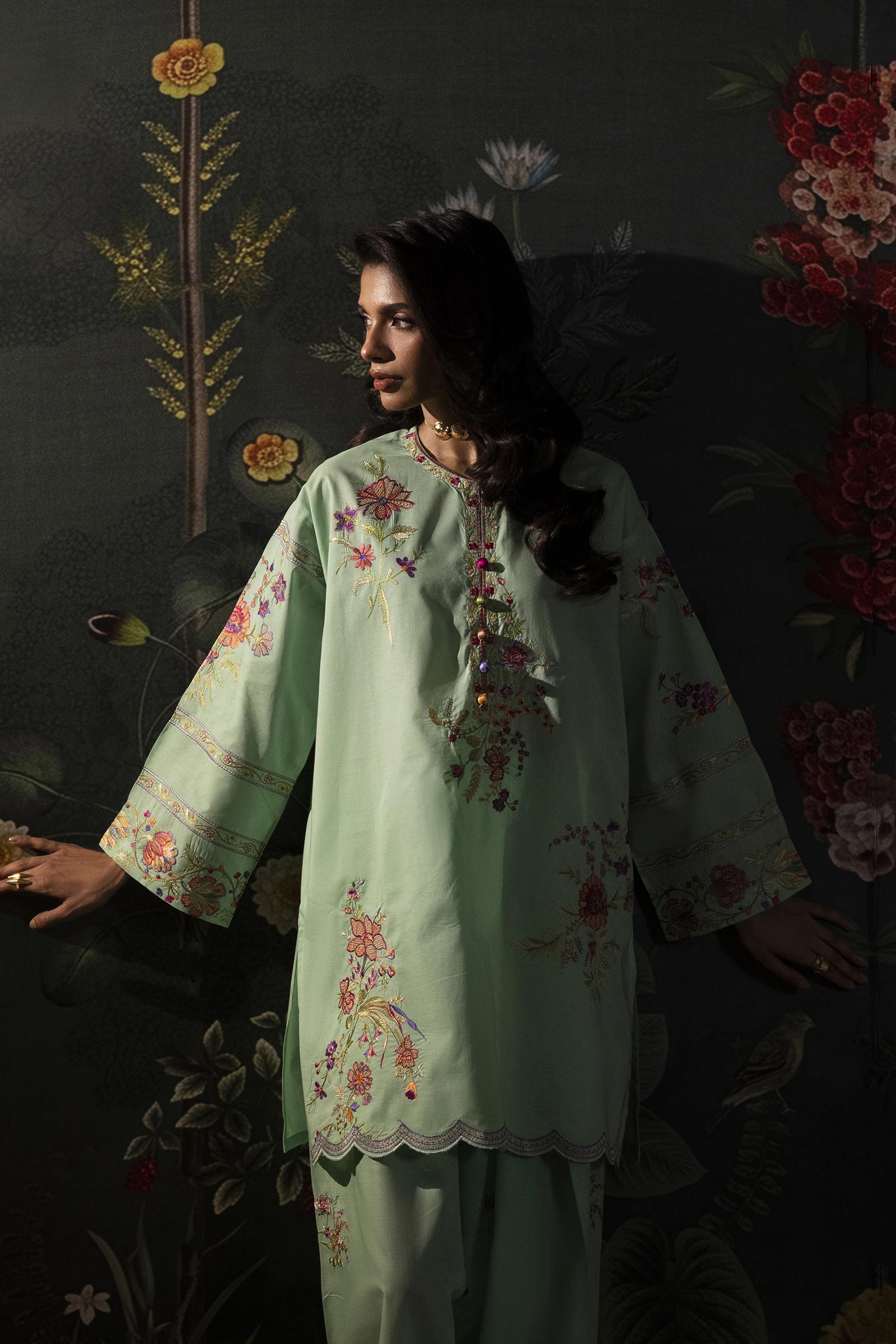 Stitched Embroidered Lawn Shirt + Shalwar