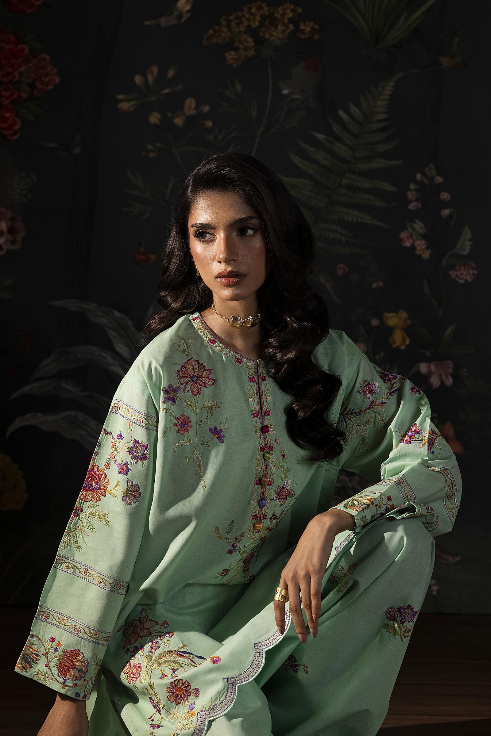 Stitched Embroidered Lawn Shirt + Shalwar