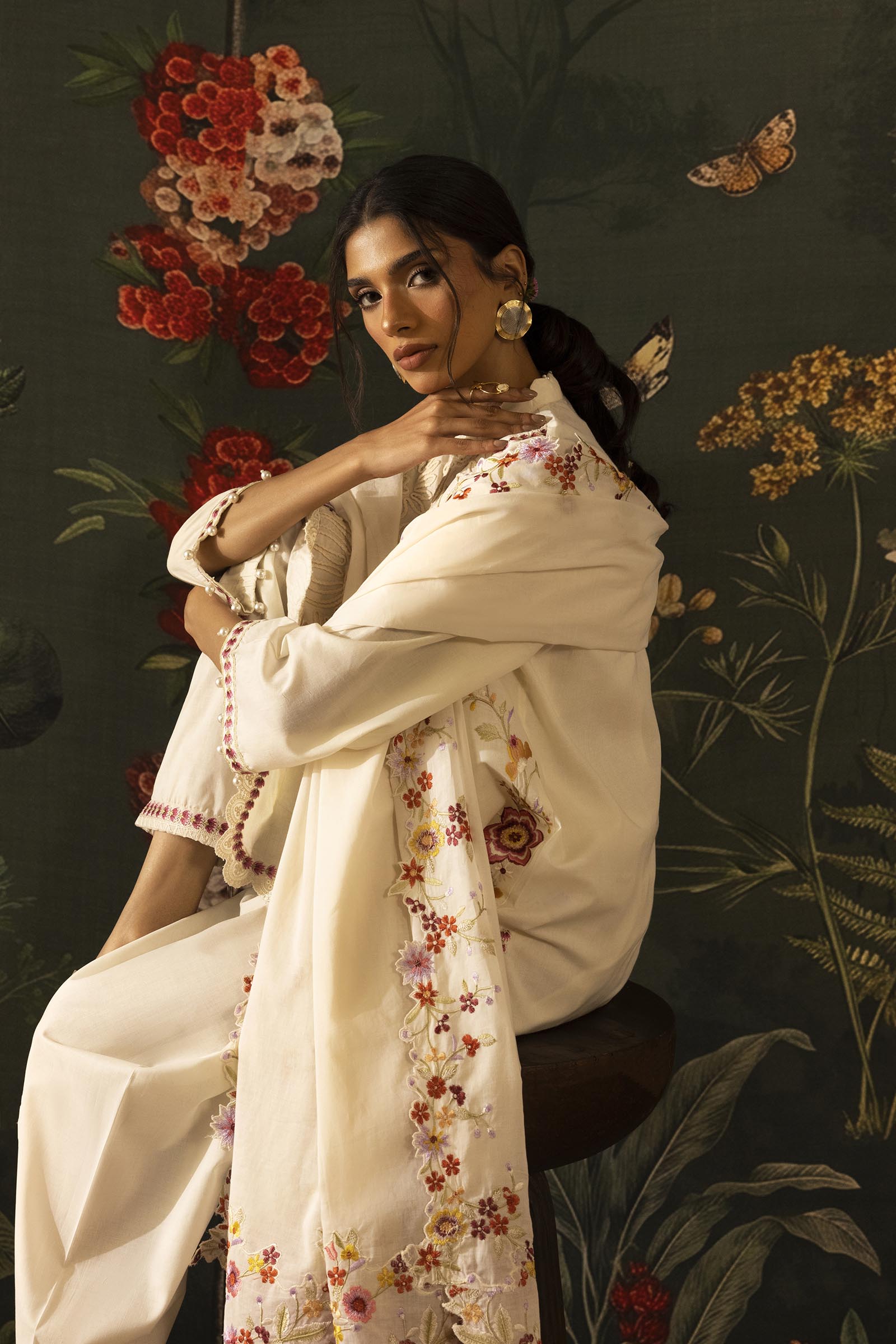 Stitched Embroidered Lawn Shirt+ Shalwar