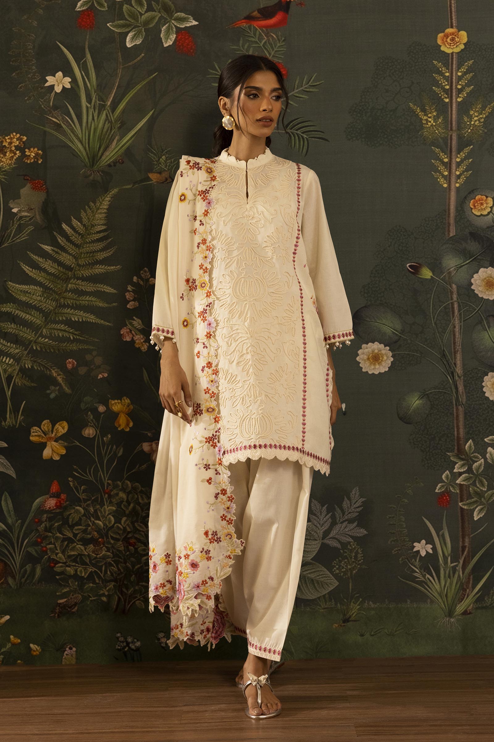 Stitched Embroidered Lawn Shirt+ Shalwar
