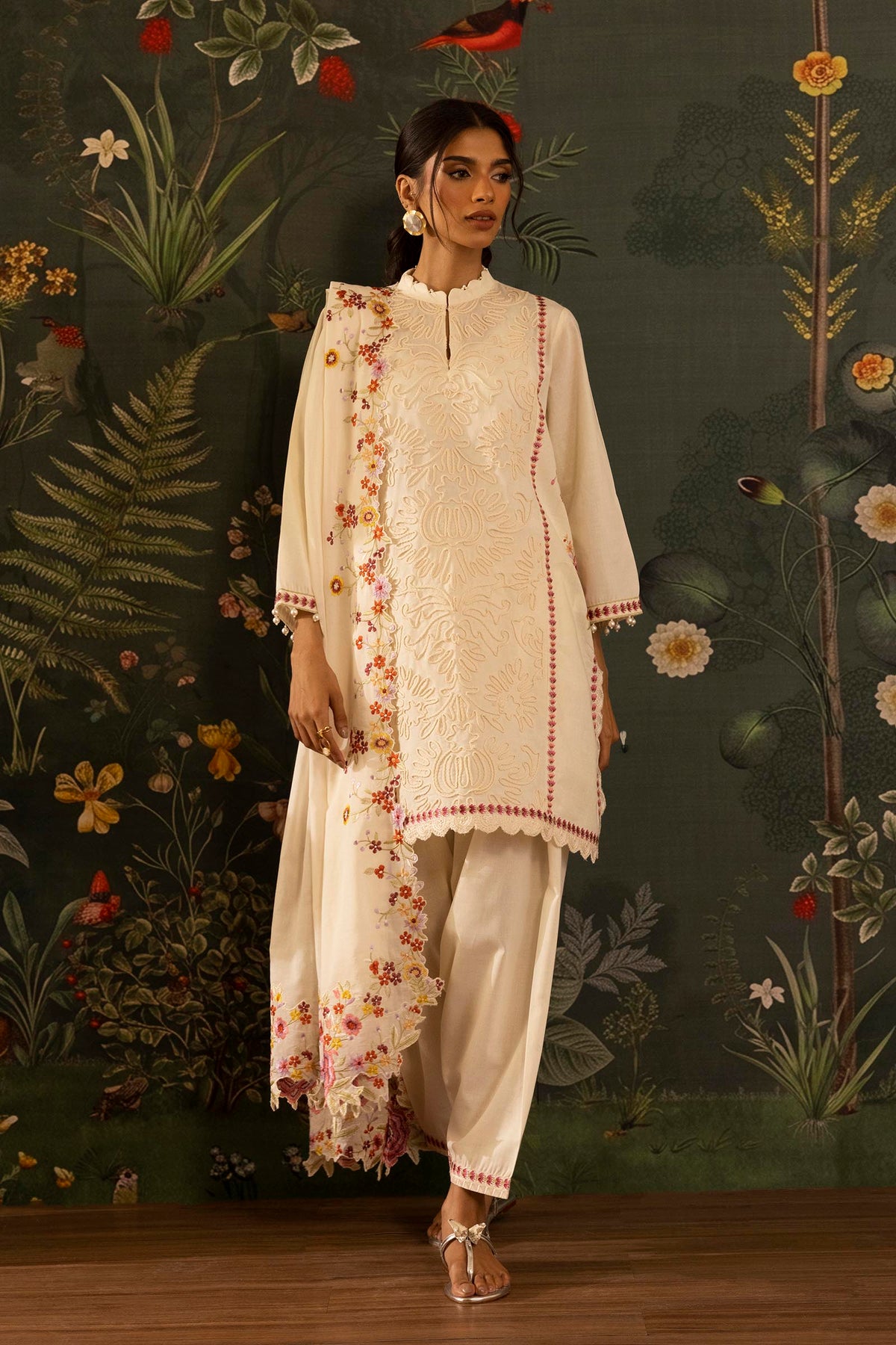 Stitched Embroidered Lawn Shirt+ Shalwar
