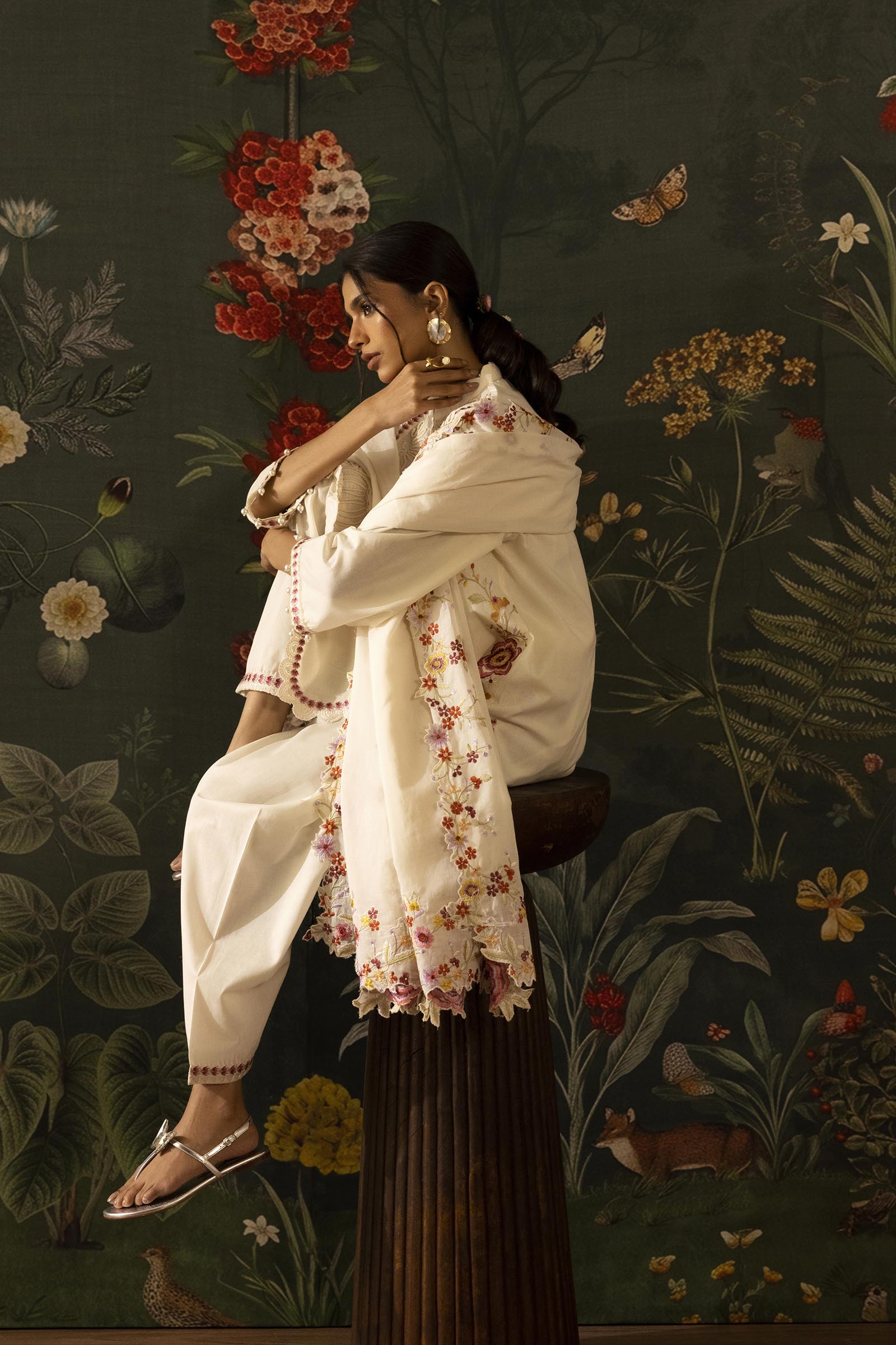 Stitched Embroidered Lawn Shirt+ Shalwar