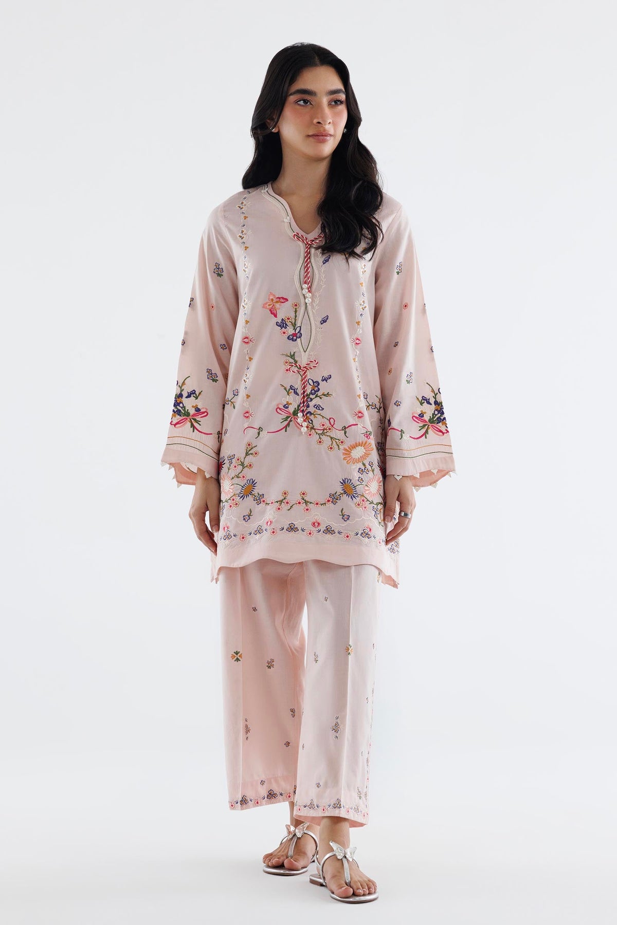 Stitched Embroidered Lawn Shirt+ Culotte