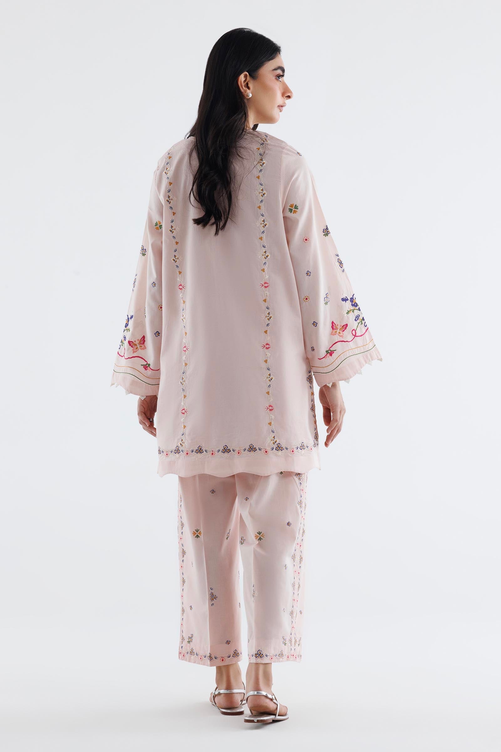 Stitched Embroidered Lawn Shirt+ Culotte