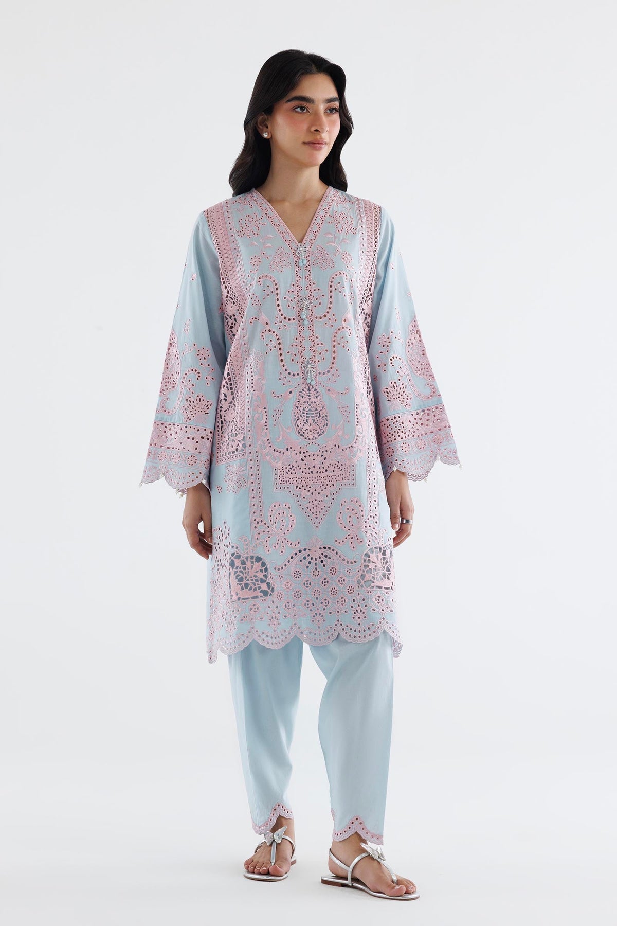 Stitched Embroidered Lawn Shirt+ Shalwar