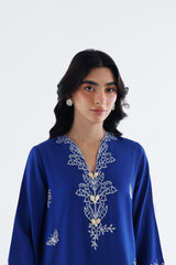 Stitched Embroidered Raw Silk Shirt+ Culotte