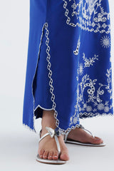 Stitched Embroidered Raw Silk Shirt+ Culotte