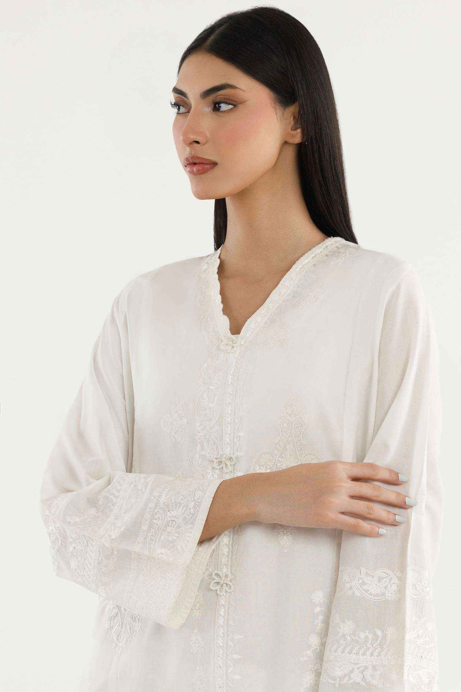 Stitched Embroidered Lawn Shirt+ Culotte