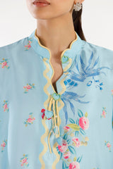 Stitched Printed Satin Shirt + Culotte