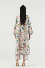 Stitched Printed Satin Shirt + Culotte