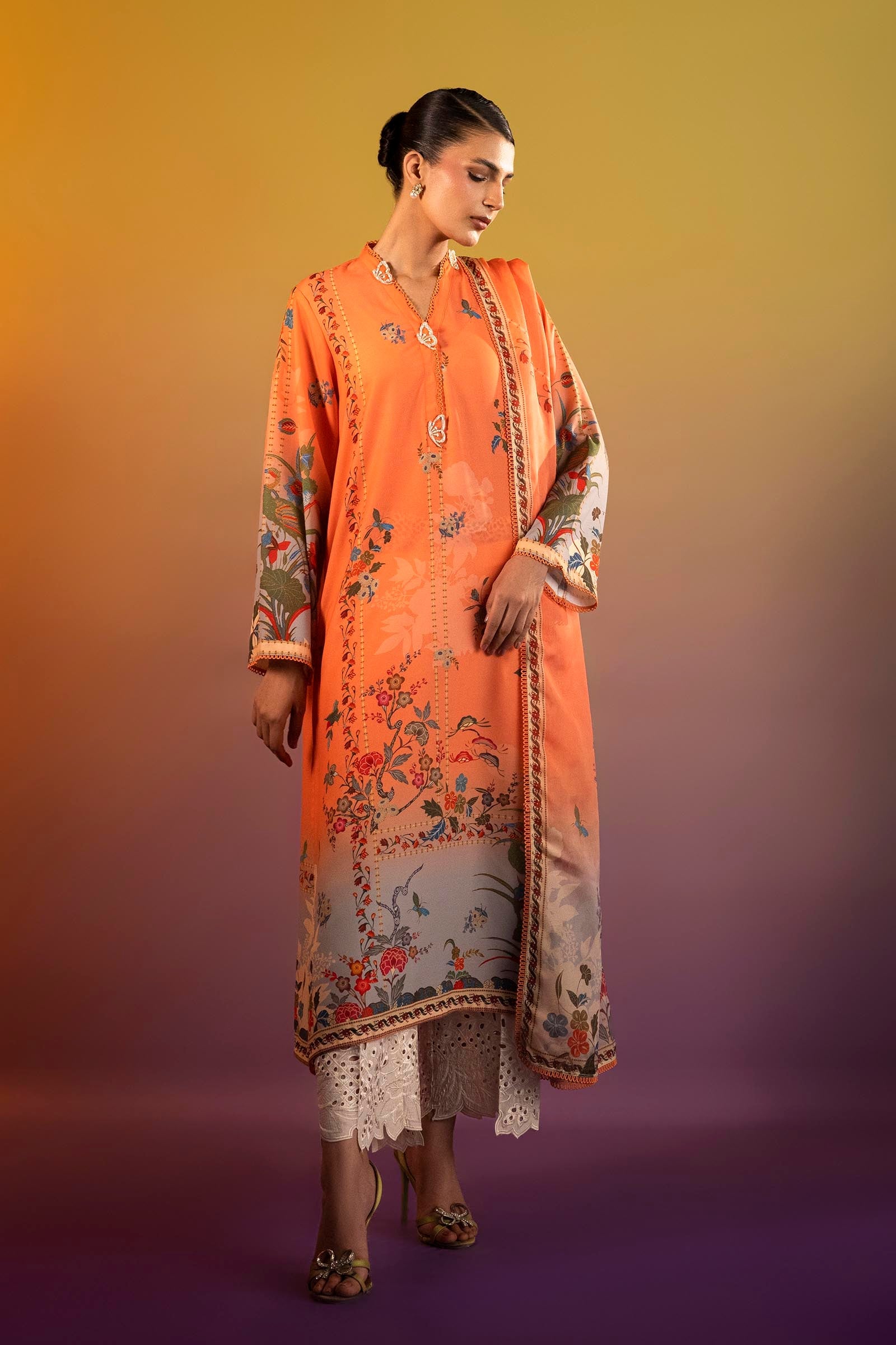 Stitched Printed Crepe Shirt + Dupatta