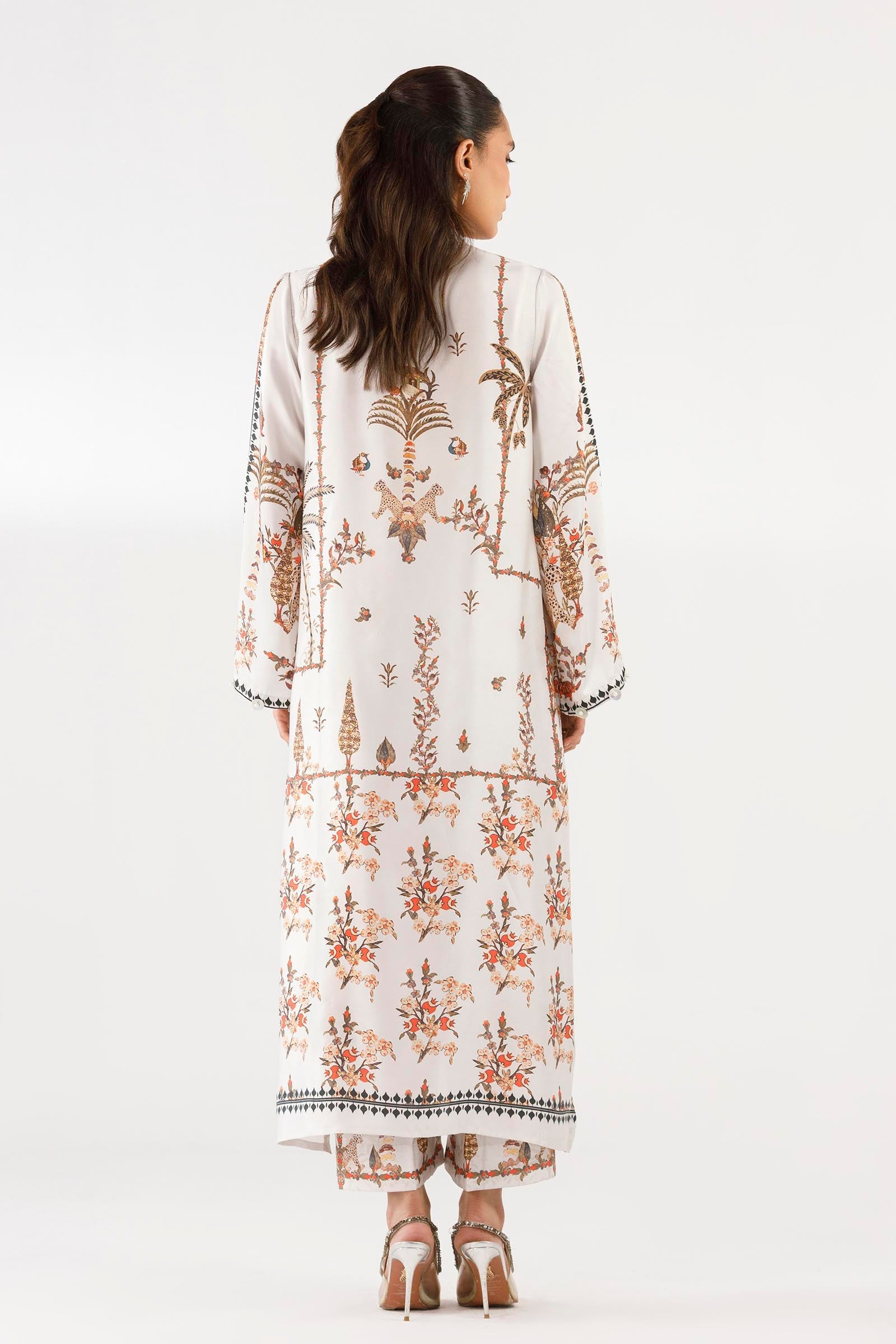 Stitched Printed Satin Shirt+ Culotte