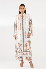 Stitched Printed Satin Shirt+ Culotte