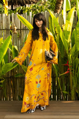 Stitched Printed Raw Silk Shirt