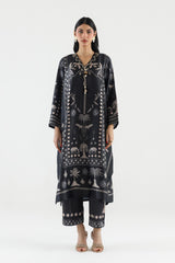 Stitched Printed Satin Shirt+ Culotte