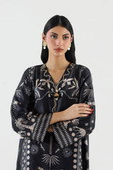 Stitched Printed Satin Shirt+ Culotte