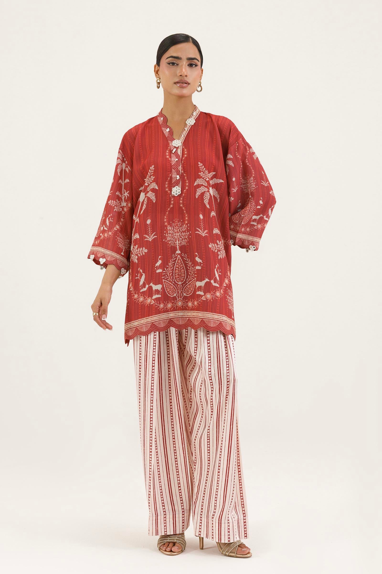 Stitched Printed Crepe Shirt+ Shalwar