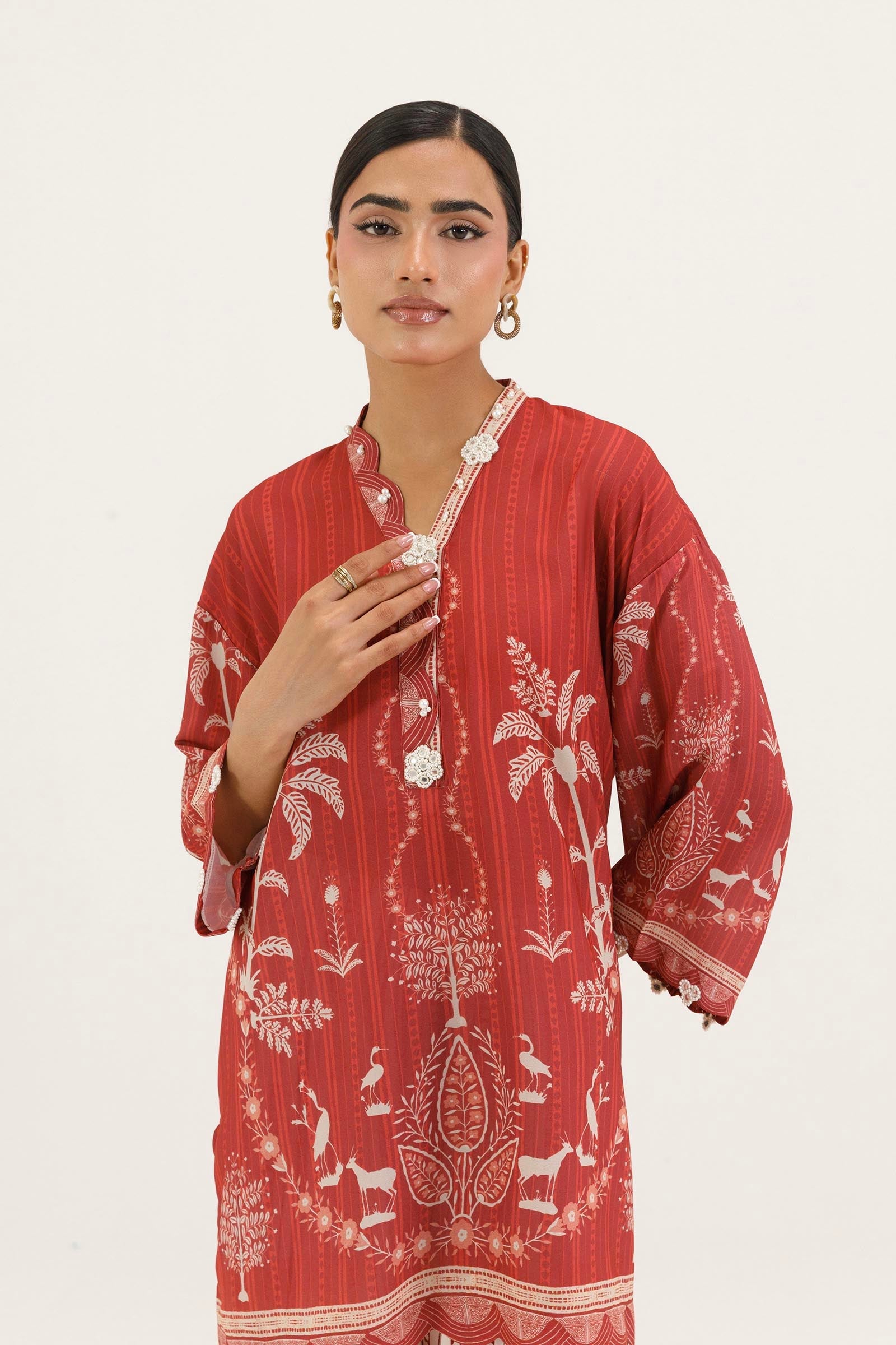 Stitched Printed Crepe Shirt+ Shalwar
