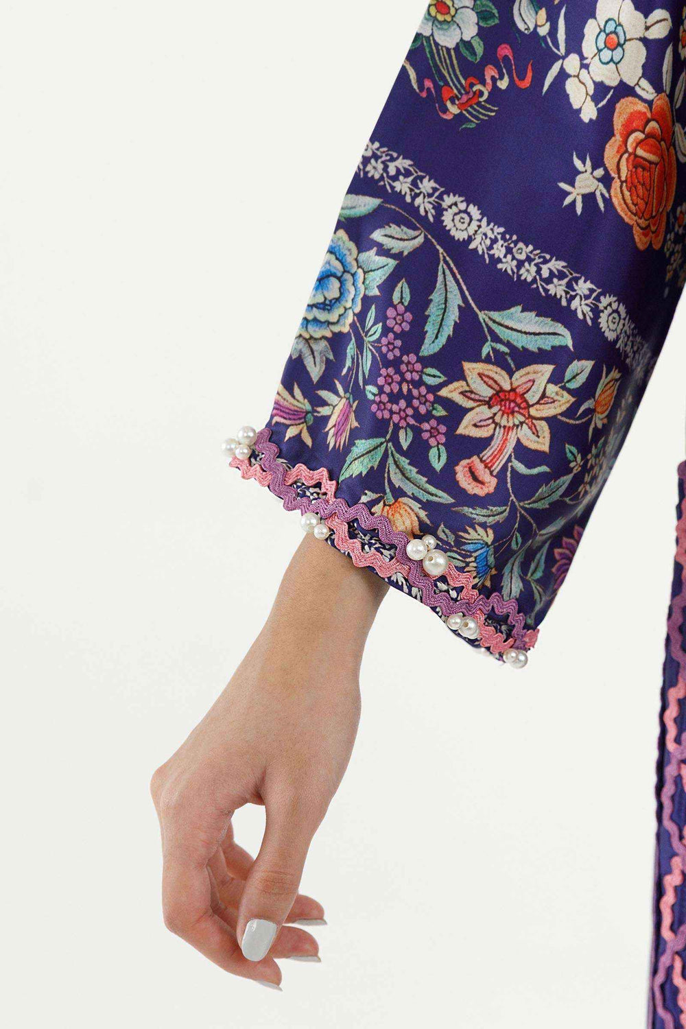 Stitched Printed Satin Shirt+ Culotte