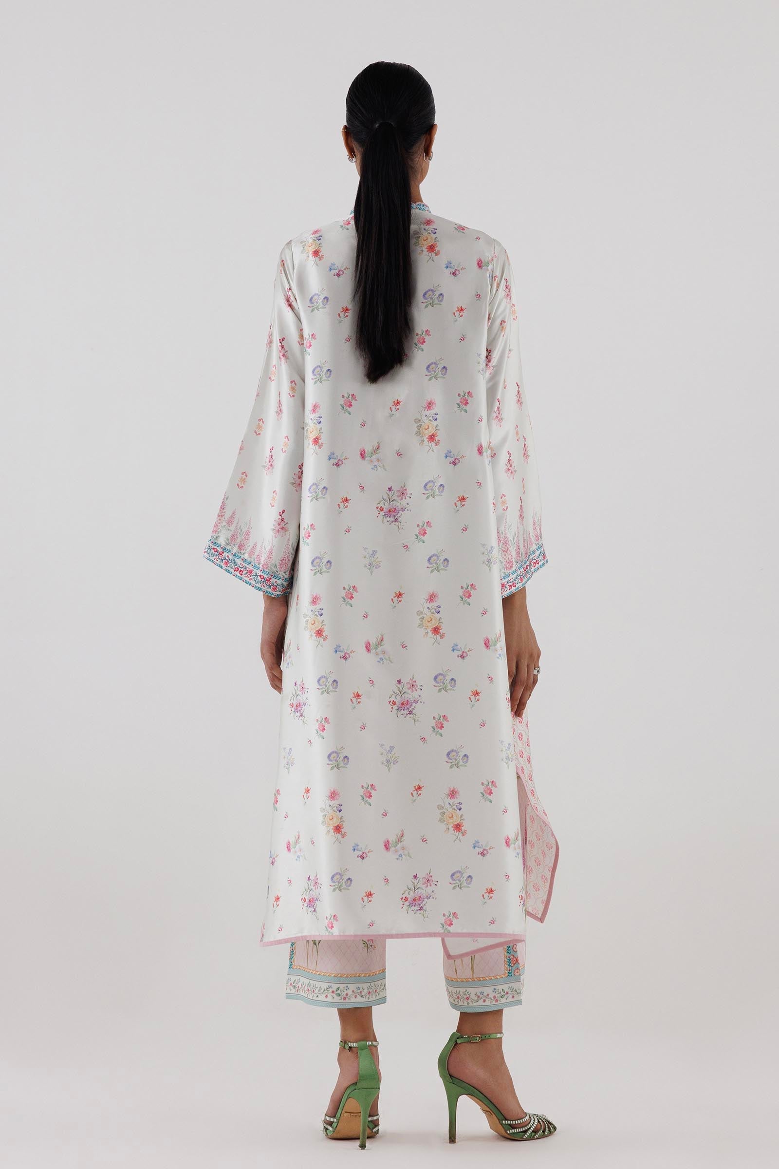 Stitched Printed Satin Shirt+ Culotte