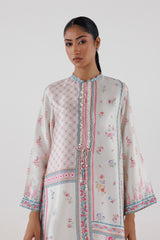 Stitched Printed Satin Shirt+ Culotte