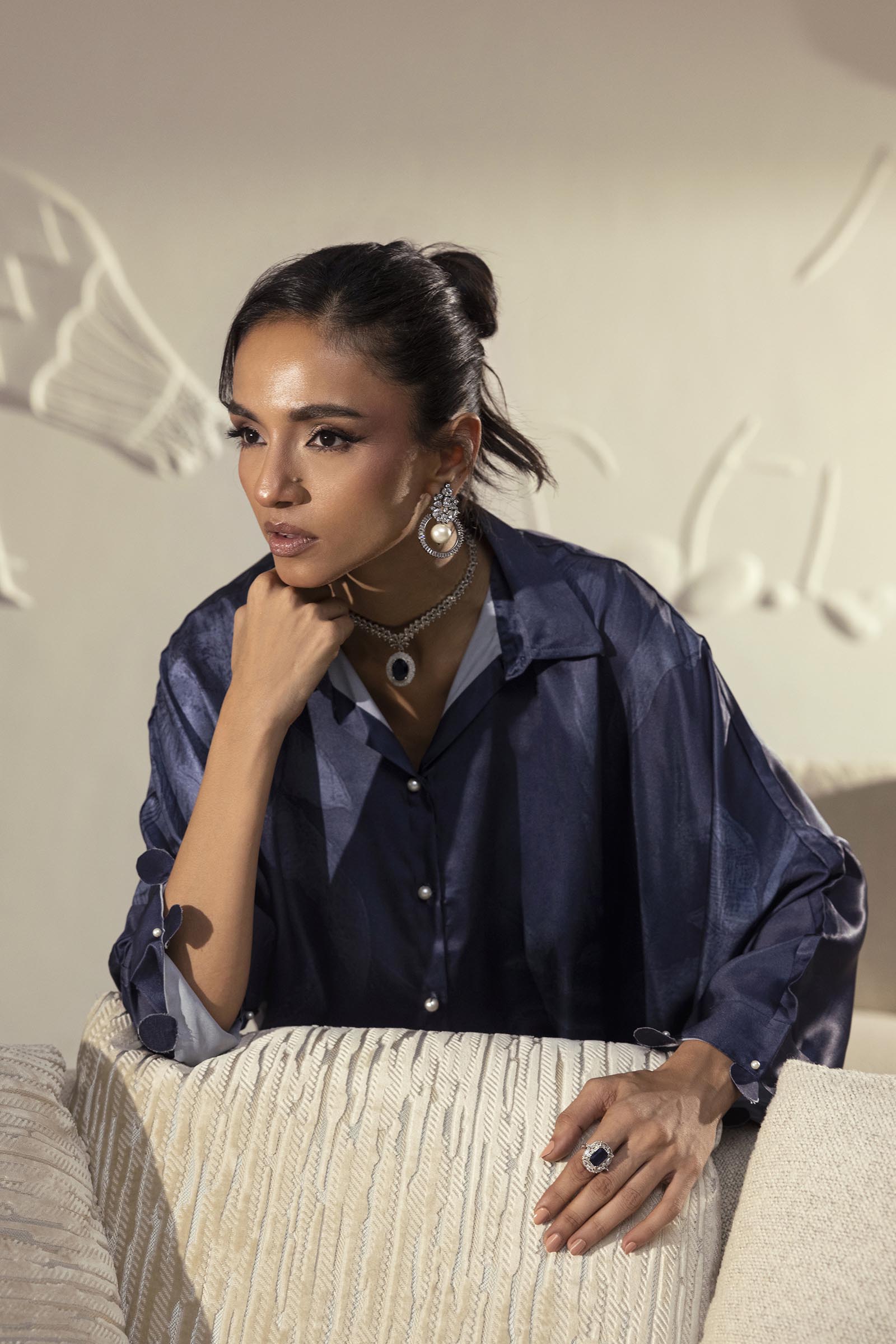Stitched Printed Satin Shirt+  Shalwar