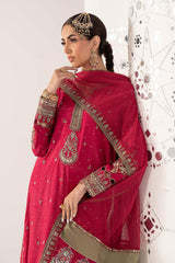 3 Piece Embroidered Raw Silk Suit
