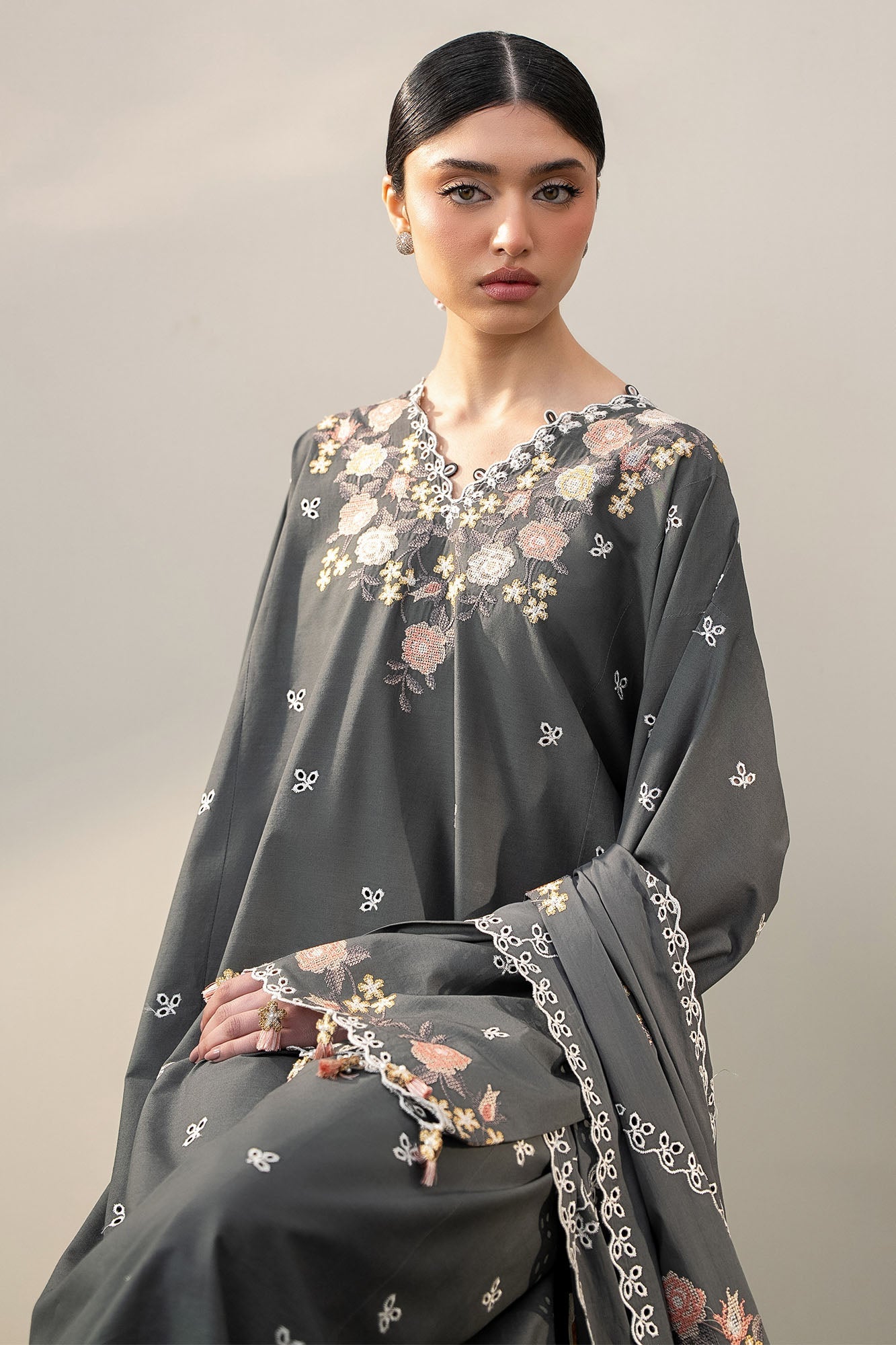 DEEP FOREST-3PC (SHIRT, TROUSER & DUPATTA)