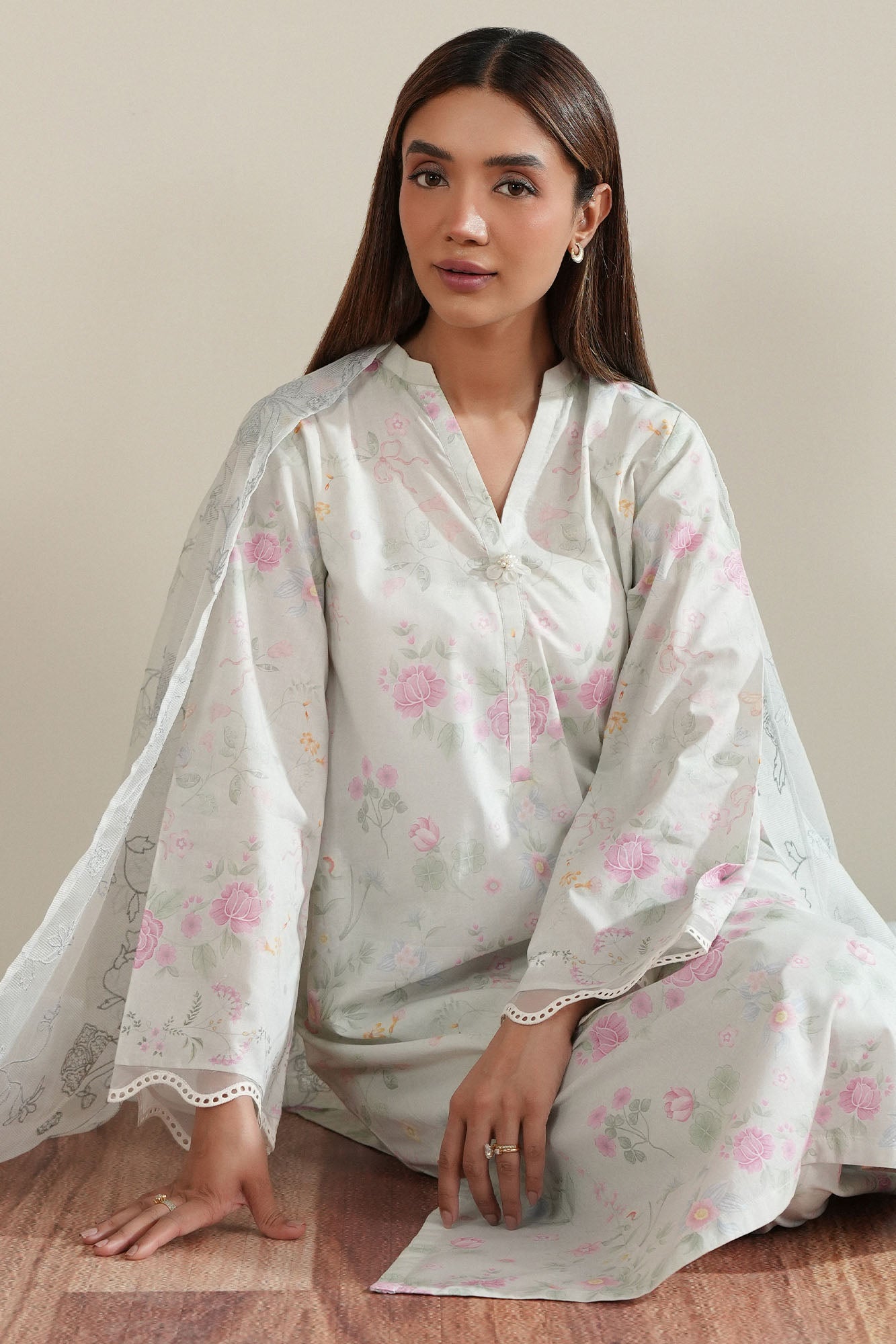 VOYAGE GARDEN-3PC (SHIRT, TROUSER & DUPATTA)