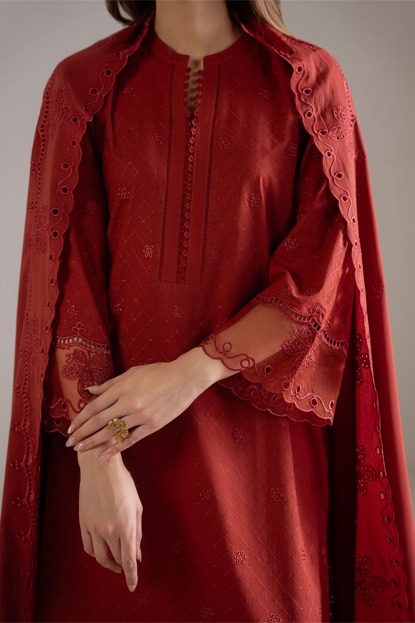 MULBERRY LACE -3PC (SHIRT, TROUSER & DUPATTA)