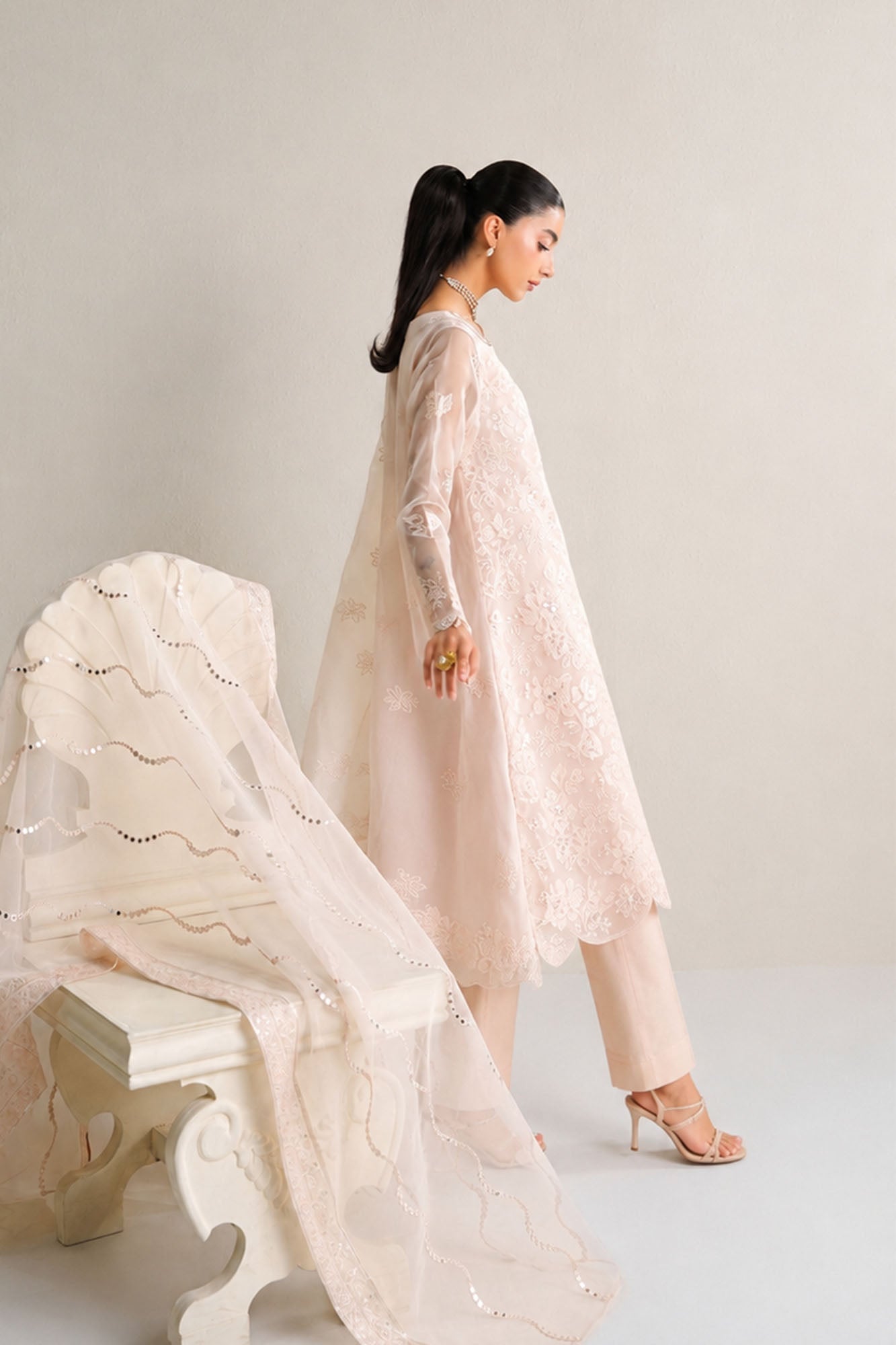 BLUSH SERENITY-3PC (SHIRT, TROUSER & DUPATTA)
