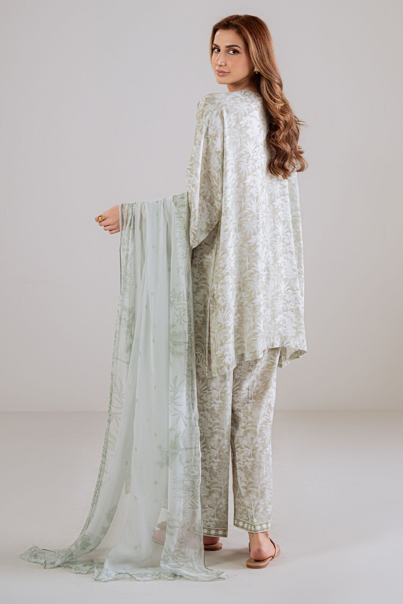 OLIVE HAZE -3PC (SHIRT, TROUSER & DUPATTA)