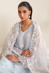 ICE BLUE CHARM -3PC (SHIRT, TROUSER & DUPATTA)