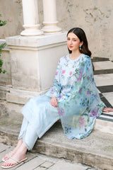 AQUA GLINT-3PC (SHIRT, TROUSER & DUPATTA)