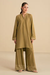 DUSKY OLIVE-2PC (SHIRT & TROUSER)