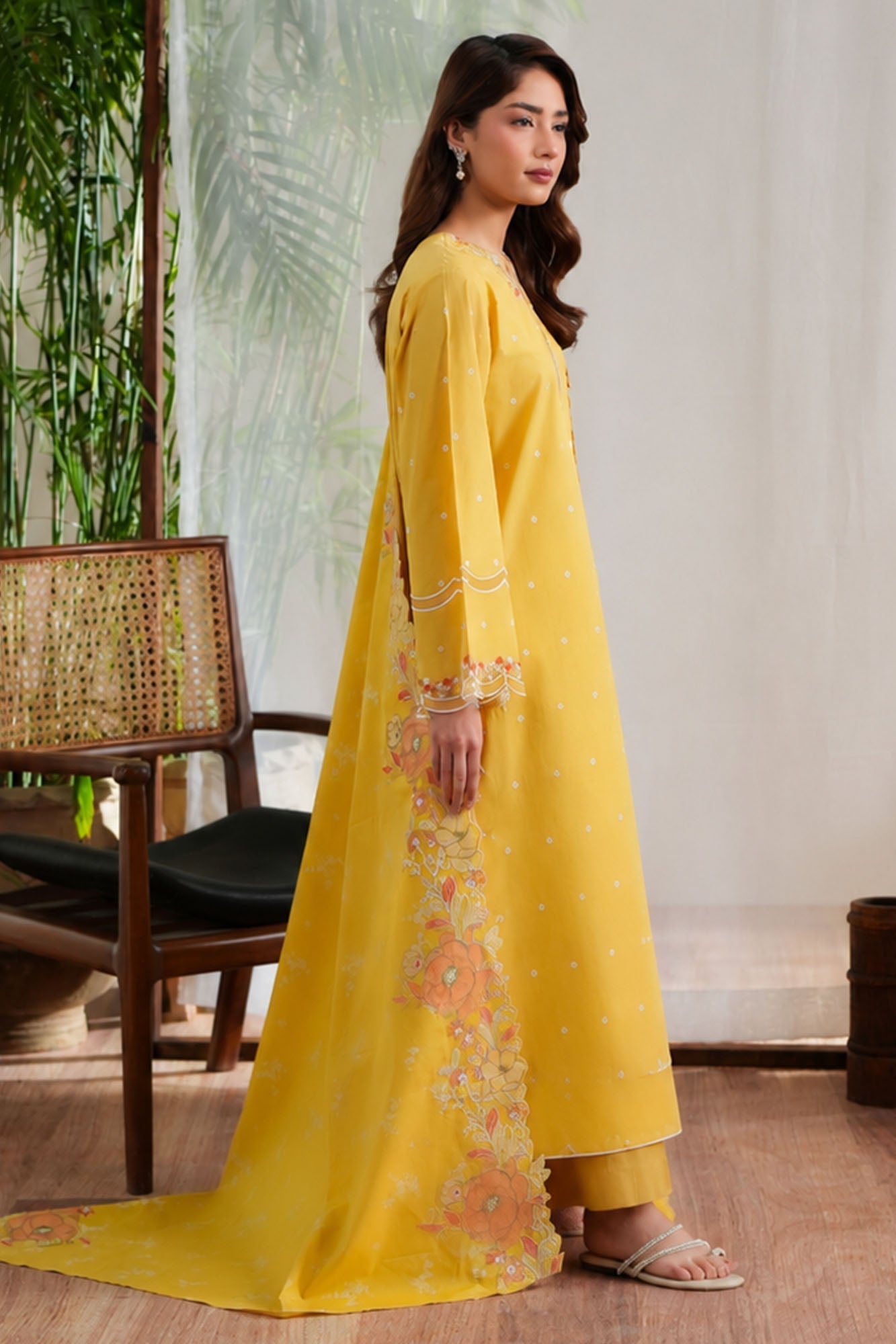 SUNLIT GARDEN-3PC (SHIRT, TROUSER & DUPATTA)
