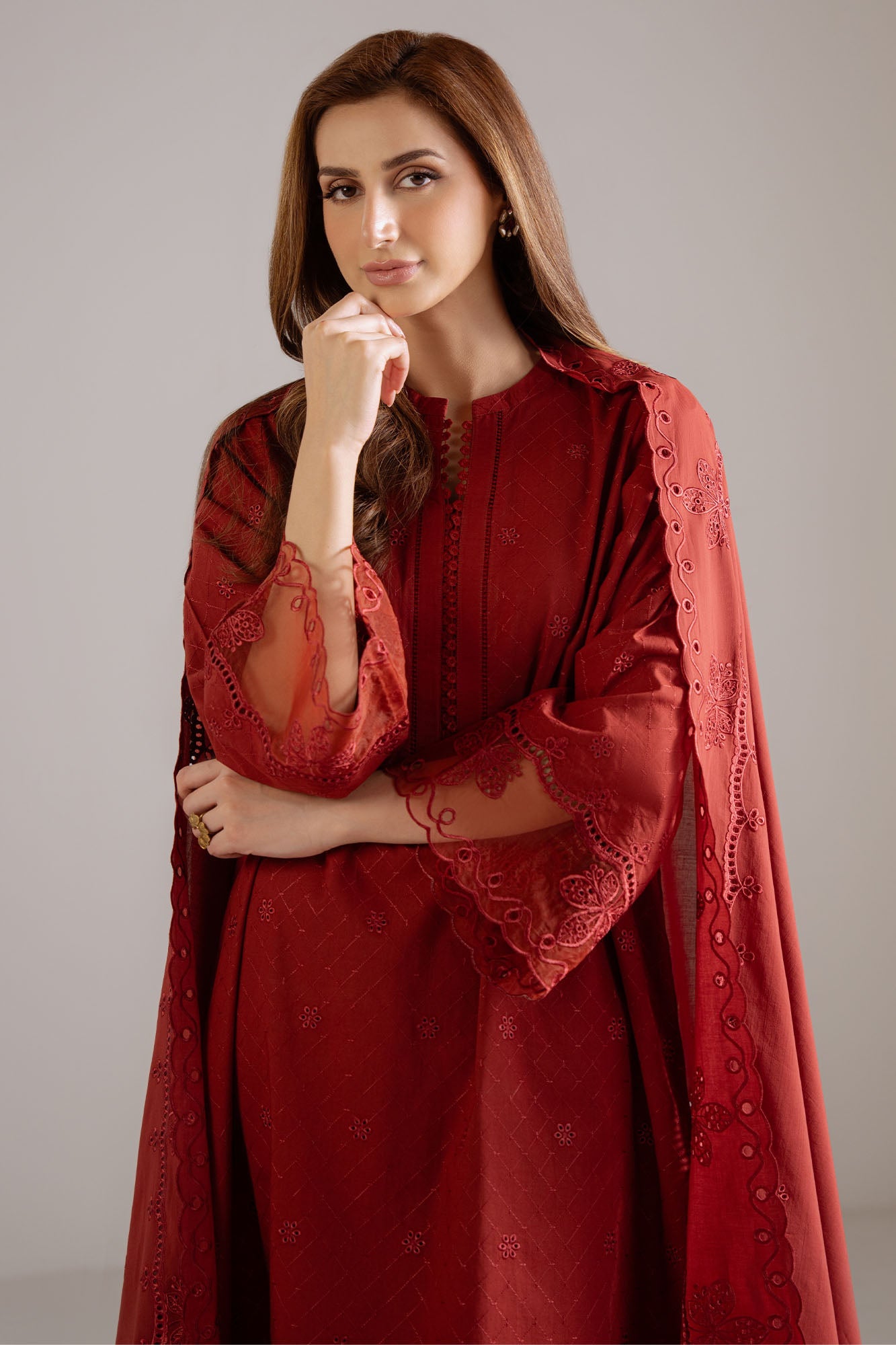 MULBERRY LACE -3PC (SHIRT, TROUSER & DUPATTA)