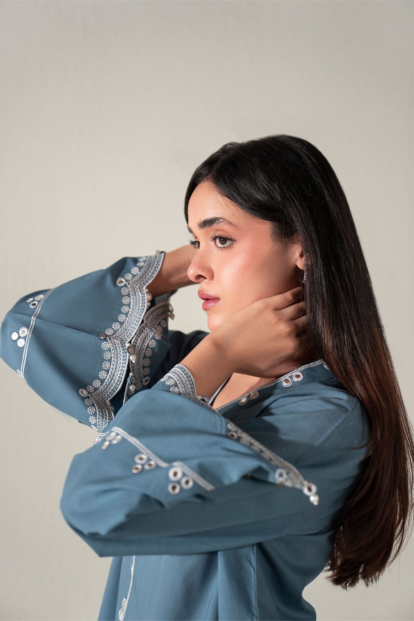 AURELIAN BLUE-2PC (SHIRT & SHALWAR)
