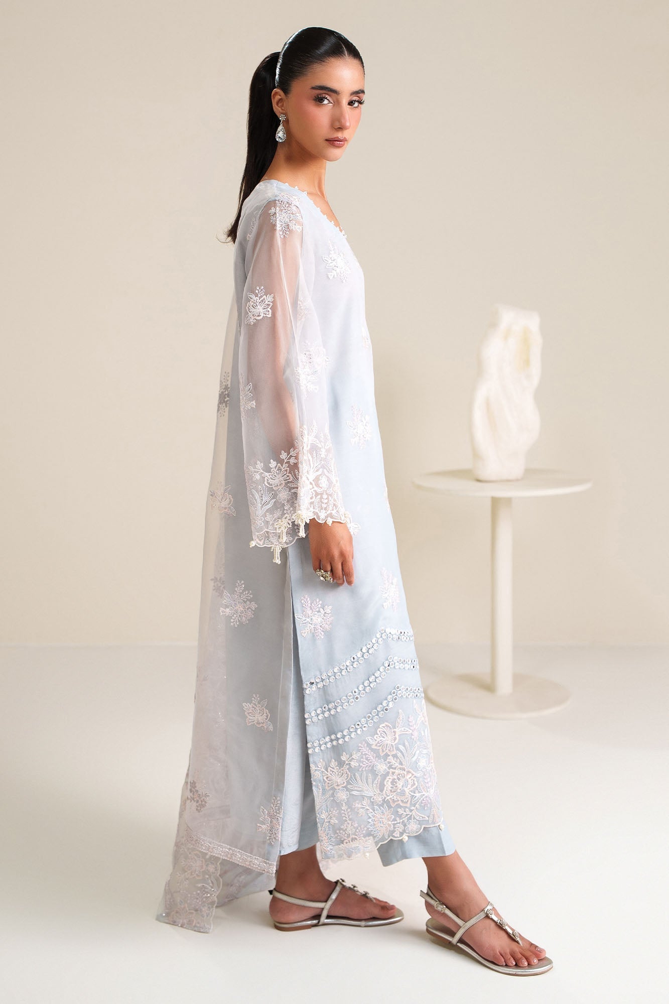 ICE BLUE CHARM -3PC (SHIRT, TROUSER & DUPATTA)