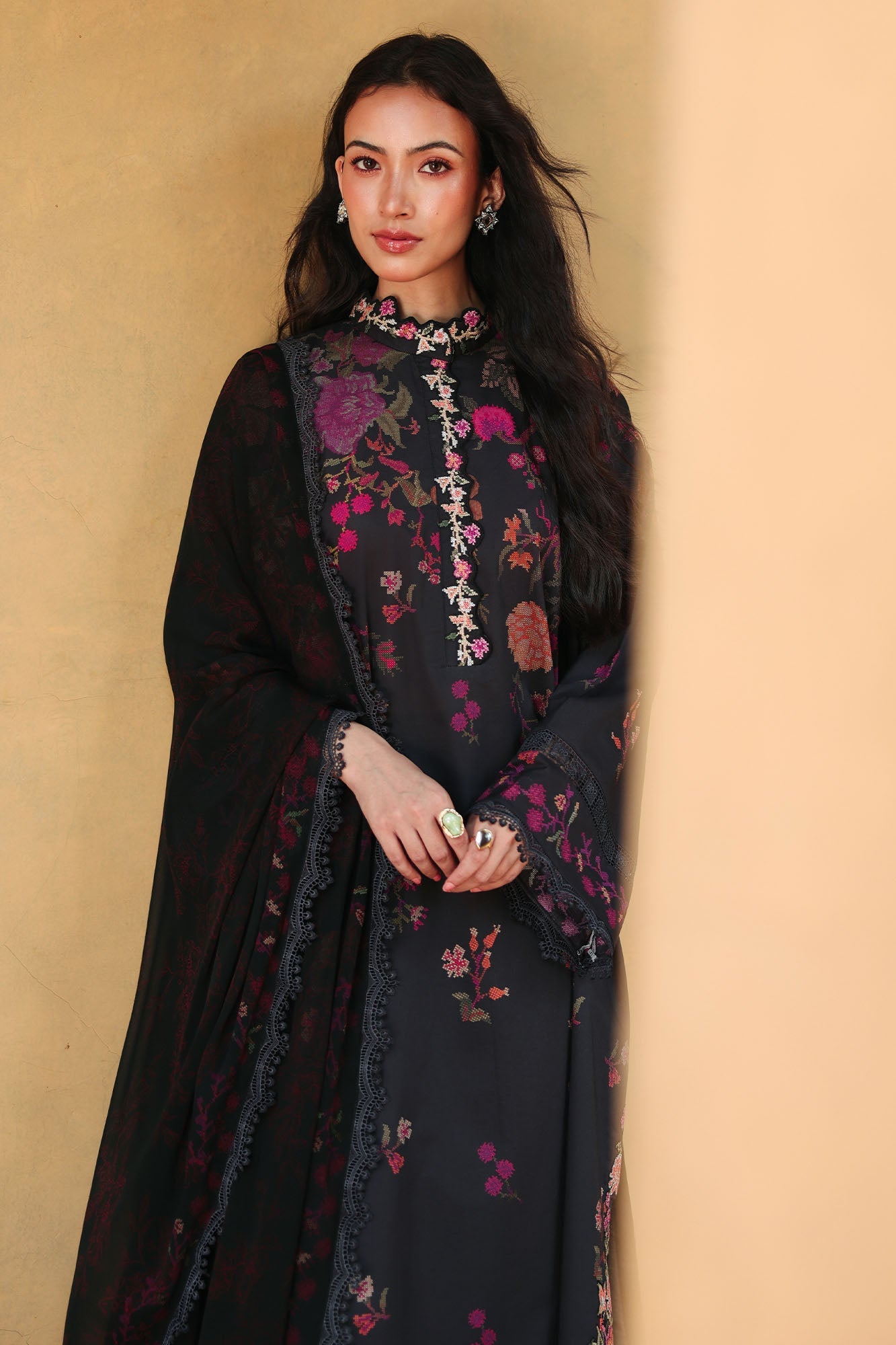 SHADOW GRACE-3PC (SHIRT, TROUSER & DUPATTA)
