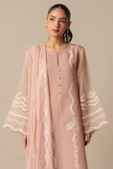 CREAM BLUSH -3PC (SHIRT, TROUSER & DUPATTA)